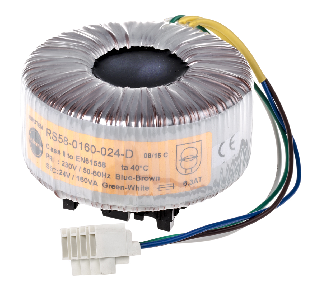 Nuvotem Talema 230V ac, 24V ac Toroidal Transformer, 160VA 1 Output