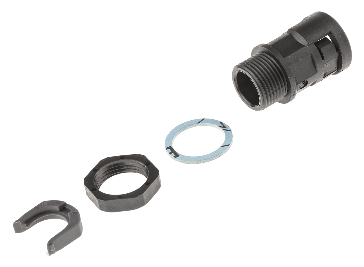 PMA Straight, Conduit Fitting, 12mm Nominal Size, PG11, PA 6, Black IP68 rating