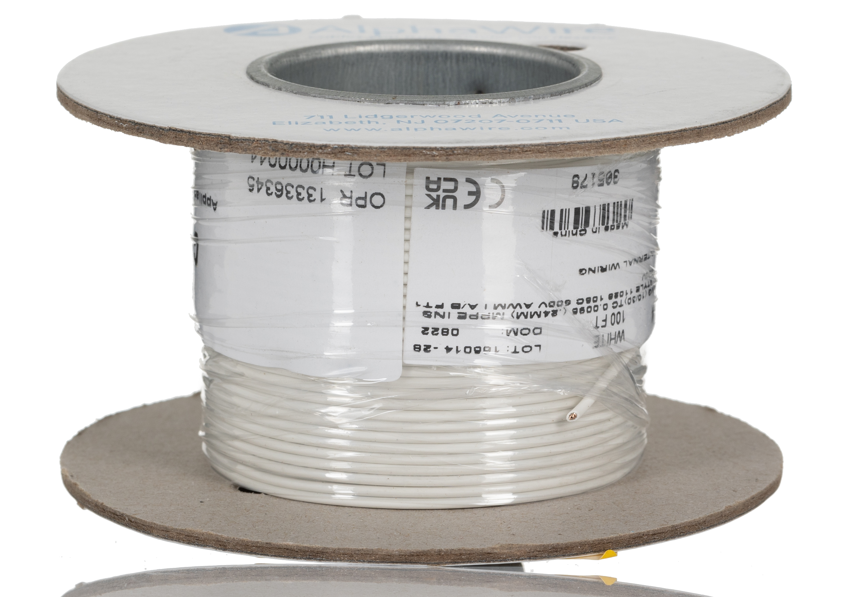 Alpha Wire Ecogen Ecowire Series White 0.52 mm² Hook Up Wire, 20 AWG, 10/0.25 mm, 30m, MPPE Insulation, 6714 WH005