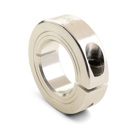 Ruland Shaft Collar, One Piece, Clamp, Bore 9mm, OD 24mm, W 9mm, Aluminium