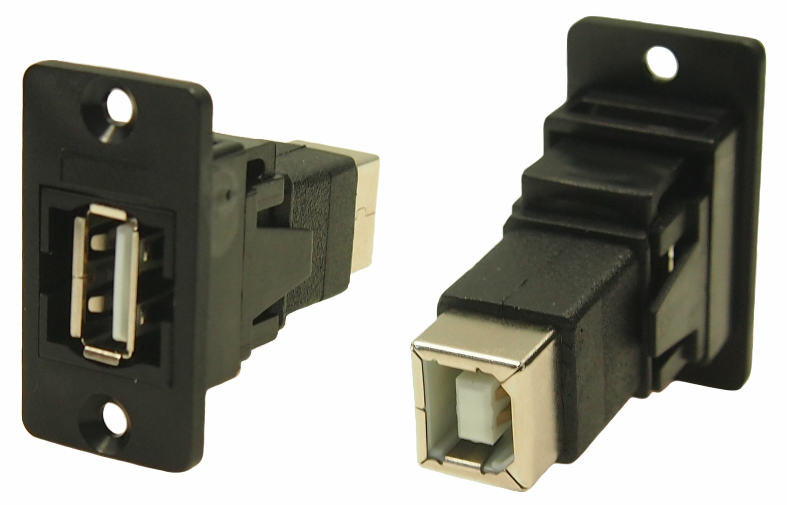 RS PRO Straight, Panel Mount, Socket to Socket- Dual Port Type A to B 2.0 USB Connector