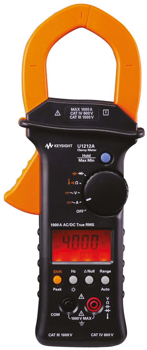 Keysight Technologies U1212A Clamp Meter Bluetooth, 1000A dc, Max Current 1000A ac CAT III 1000V With UKAS Calibration