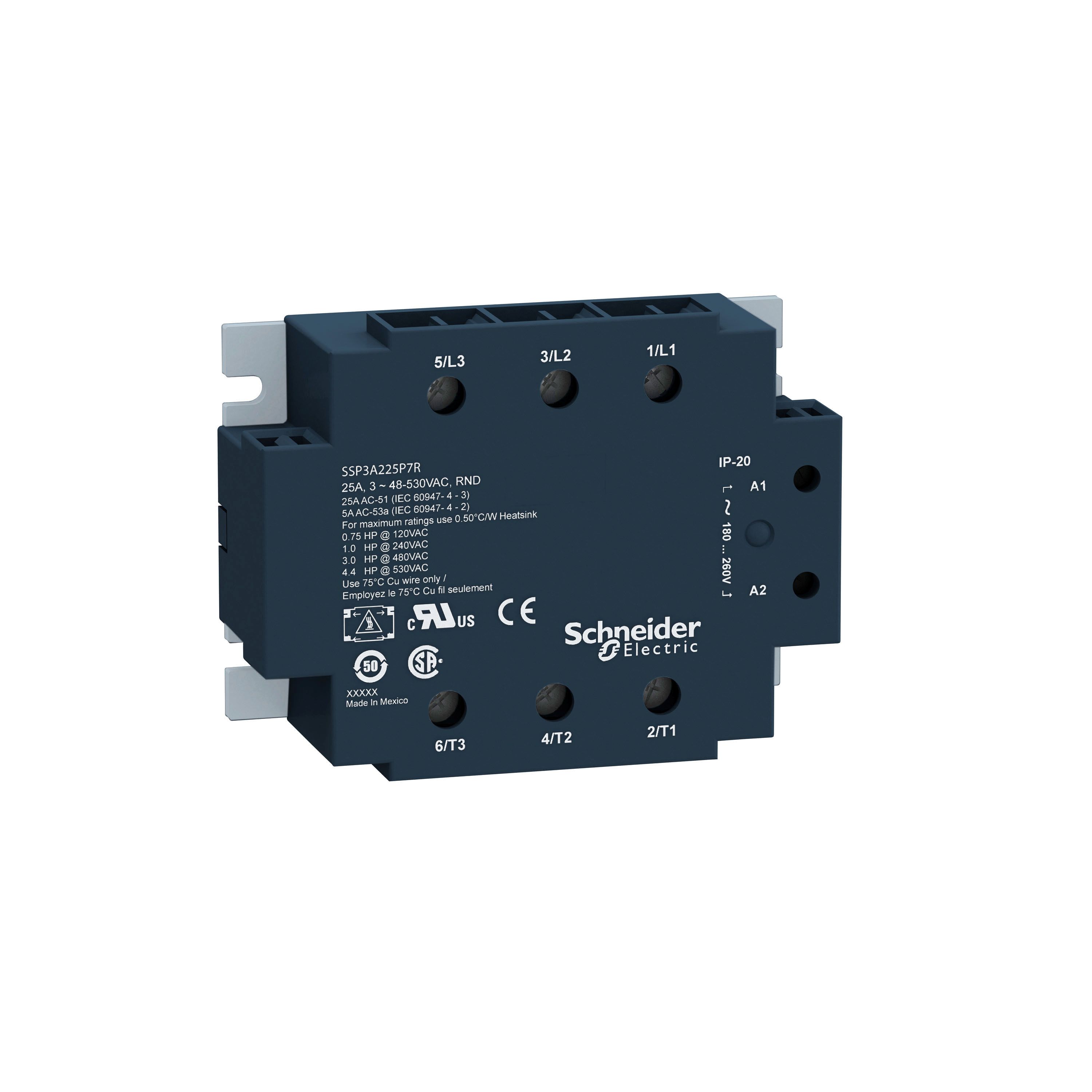 Schneider Electric Harmony Relay Series Solid State Relay, 50 A Load, Panel Mount, 530 V ac Load, 140 V ac Control