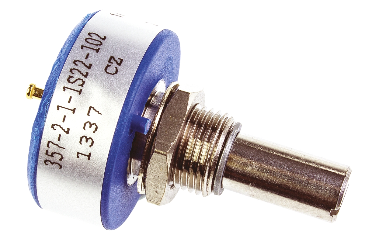 Vishay 357 1kΩ Rotary Potentiometer 1-Gang Panel Mount, 357B2102MAB251S22