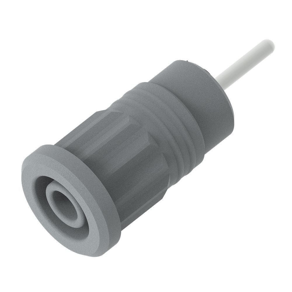Electro PJP Grey Female Banana Socket, 4 mm Connector, Press Fit Termination, 36A, 1kV, Nickel Plating