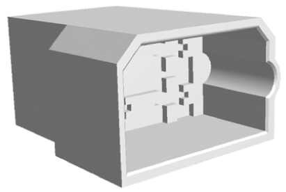 TE Connectivity, FASTIN-FASTON .250 4 Way Nylon Crimp Terminal Housing, 0.25in Tab Size, Natural
