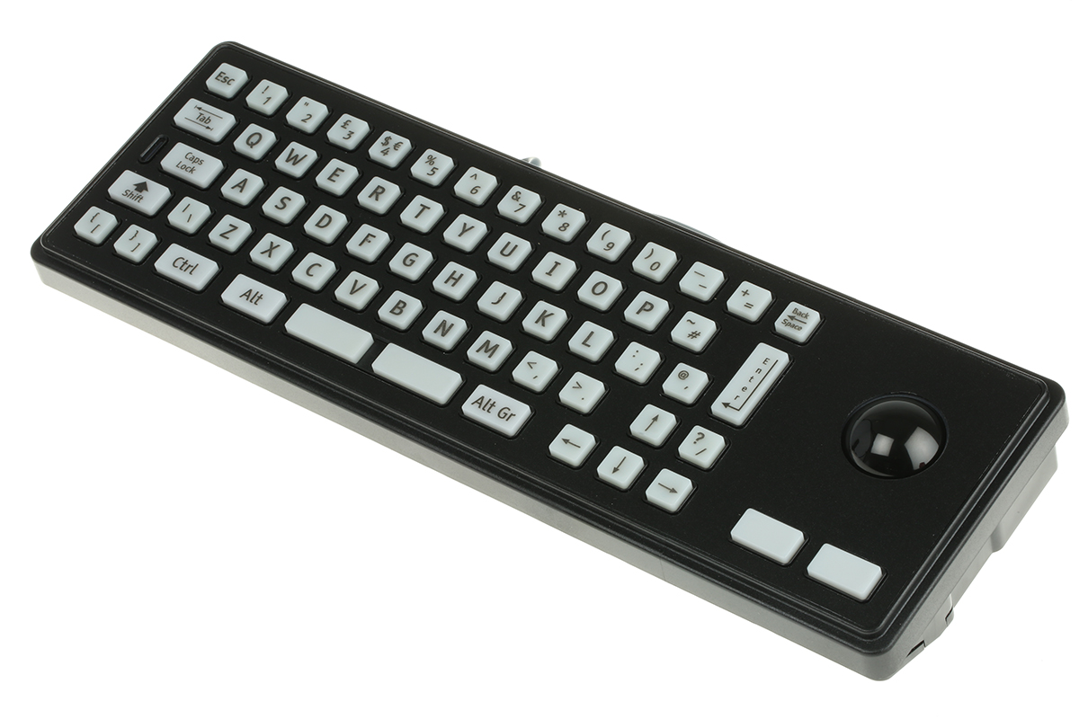 Storm Wired PS/2, USB Compact Trackball Keyboard, QWERTY (UK), Black