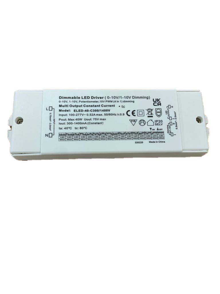 RS PRO Dimmable LED Driver, 3 → 65V Output, 40W Output, 1400mA Output, Constant Current Dimmable
