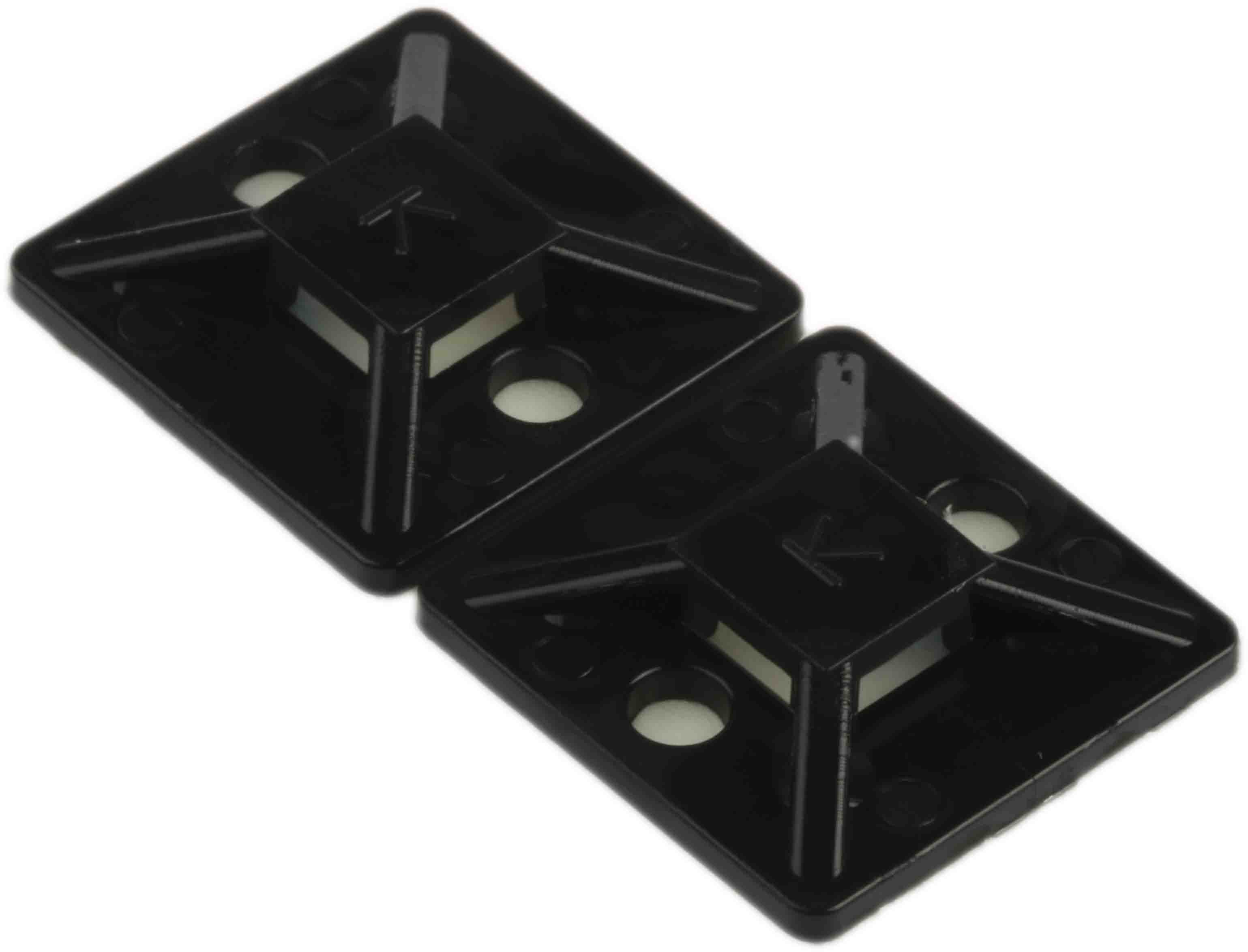 RS PRO Self Adhesive Black Cable Tie Mount 19.5 mm x 19.5mm, 4.6mm Max. Cable Tie Width