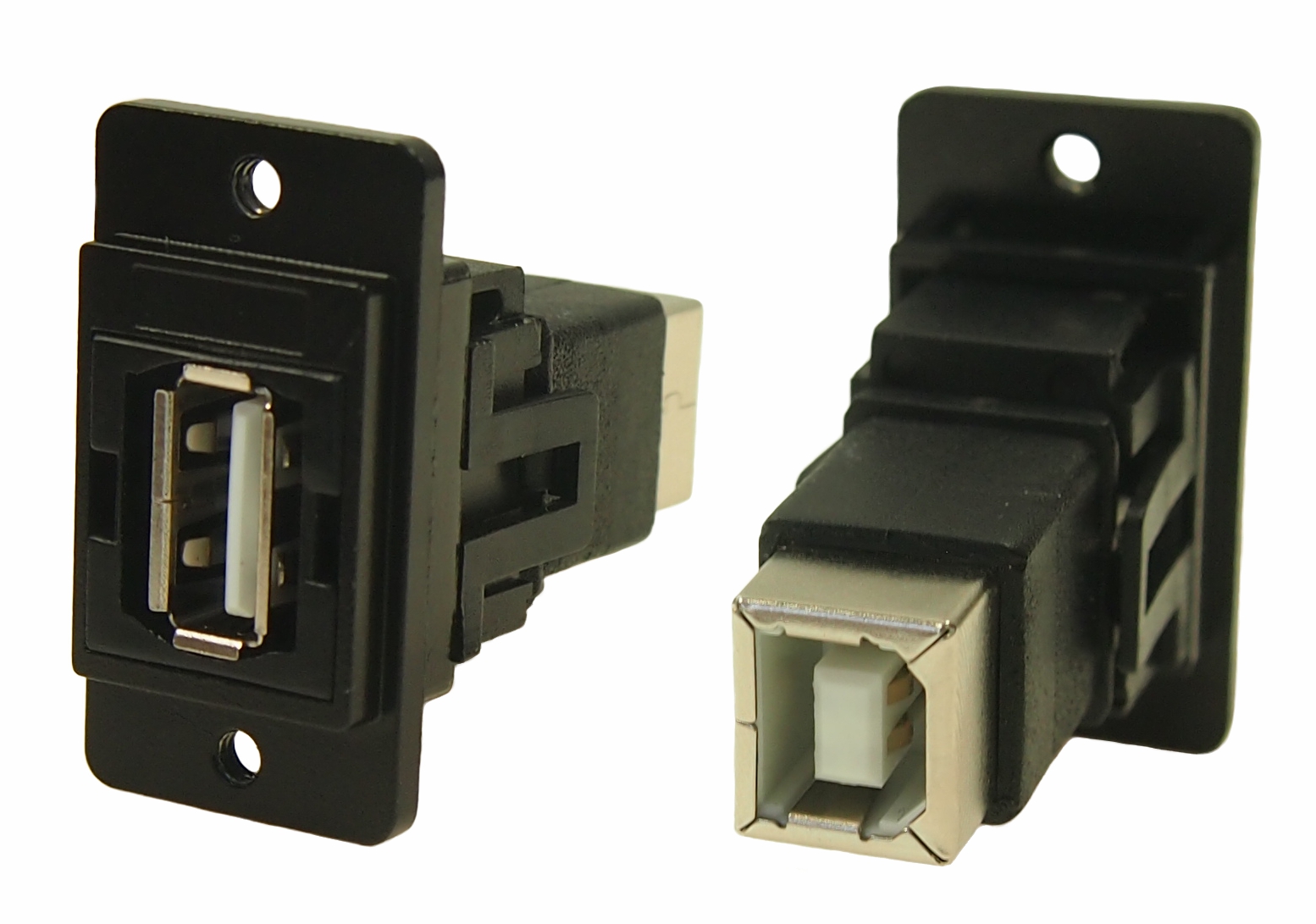 RS PRO Straight, Panel Mount, Socket- Single Port Type A - B 2.0 Feedthrough USB Connector