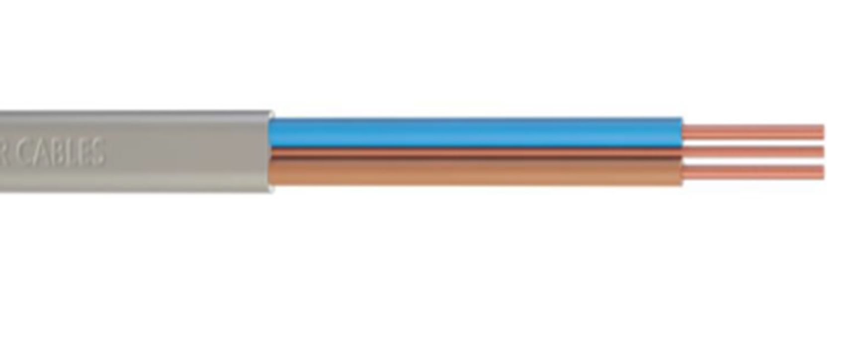 RS PRO Power 1 mm² 2 Core Power Cable, Grey PVC, 10m