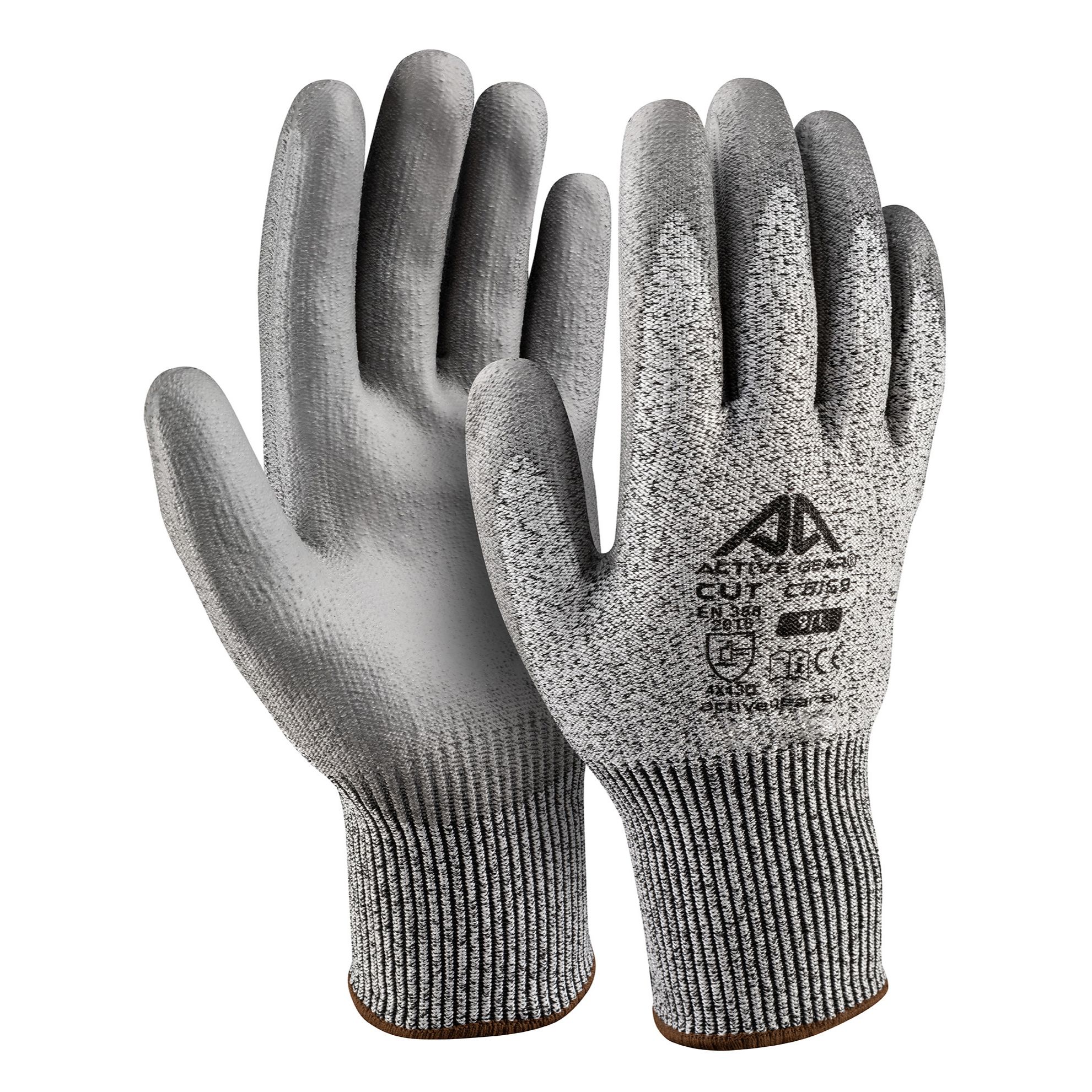 Active Gear Grey Polyethylene High Performance Polyethylene Work Gloves, Size 10/XL, Polyurethane Coating