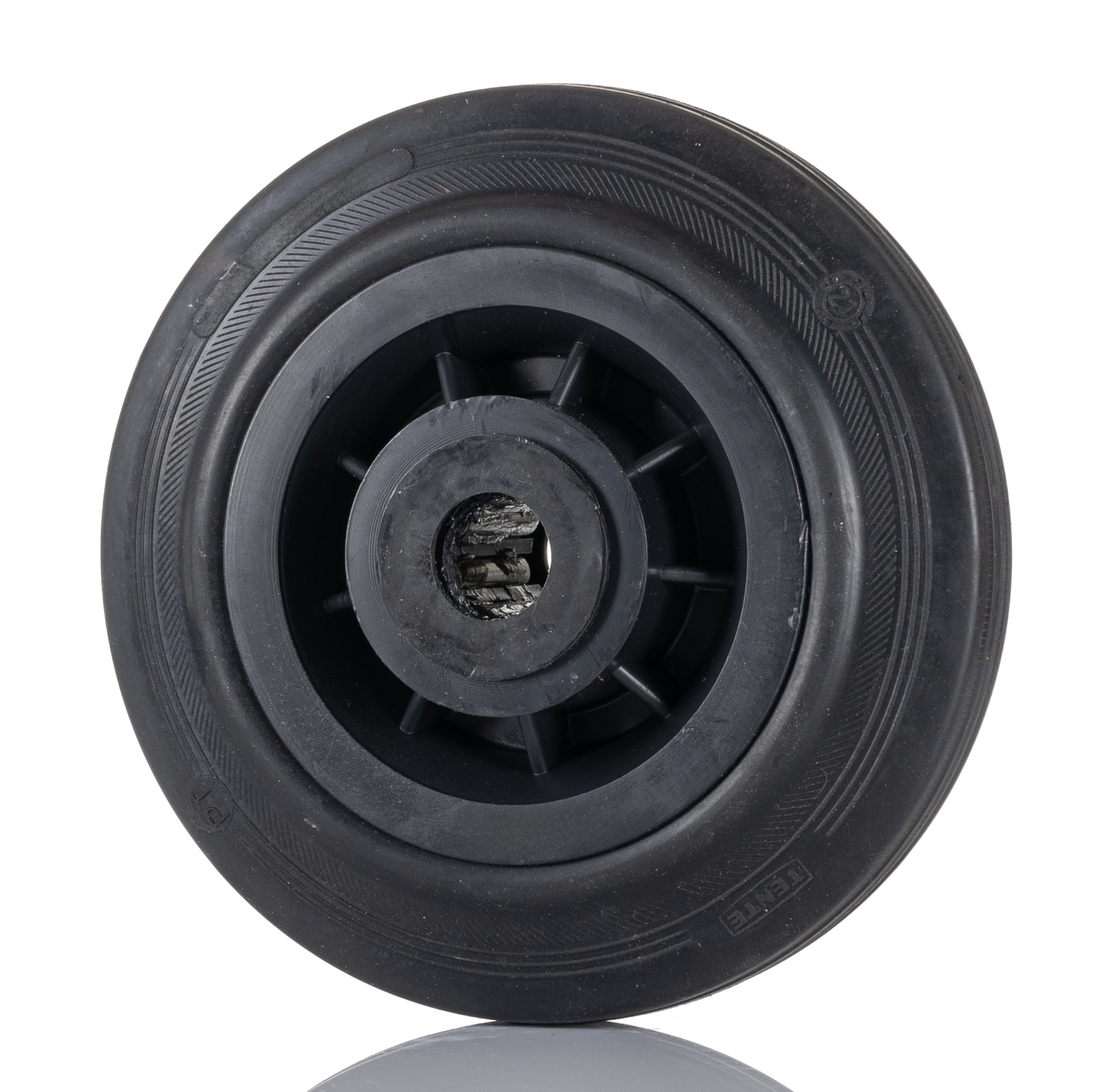 Tente Black Rubber Ageing Resistant Trolley Wheel, 205kg
