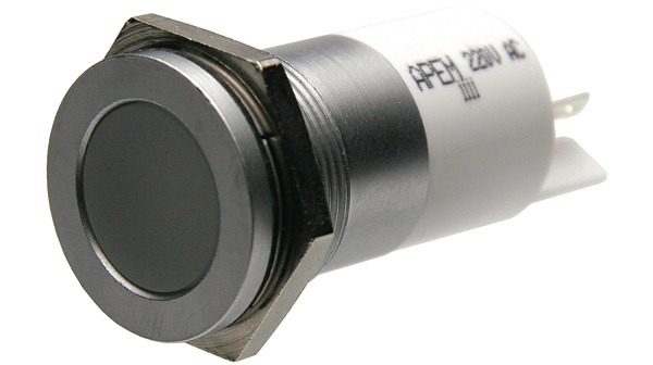 APEM Q22 Series Green, Red, Yellow Panel Mount Indicator, 24V dc, 22mm Mounting Hole Size, Faston, Solder Lug