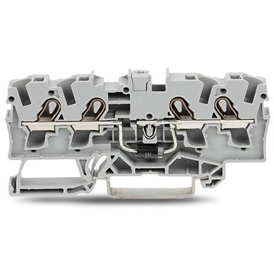 WAGO 2004-1411/1000-400 TOPJOB S Series Grey, 4mm², 1-Level, Push In Termination