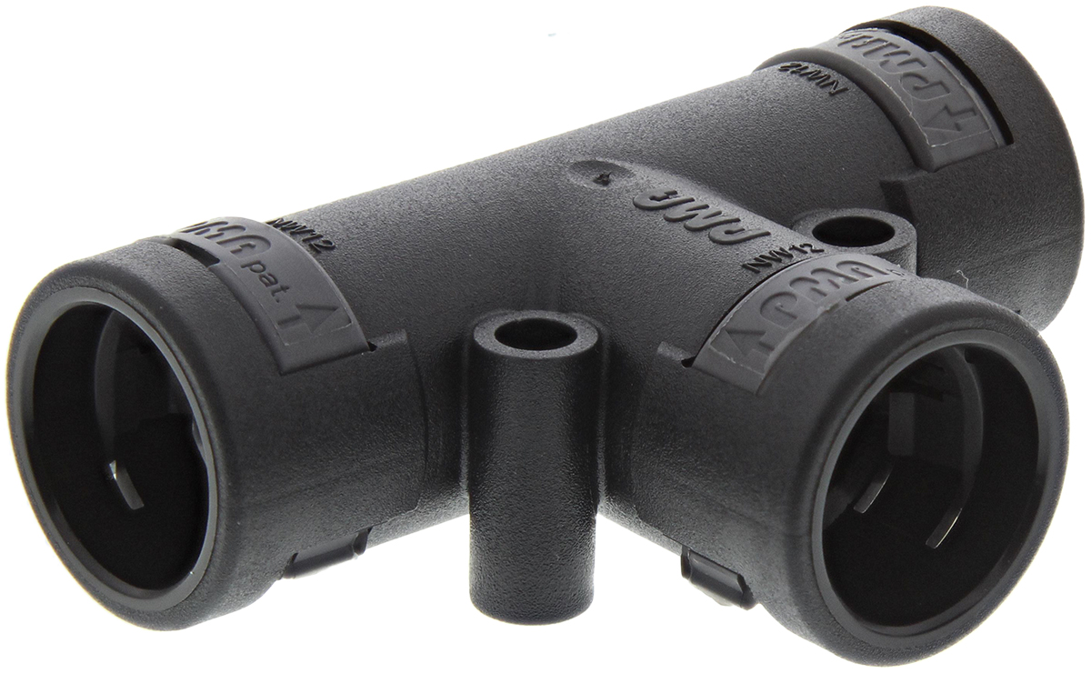 PMA T Piece, Conduit Fitting, NW12 x 3 Nominal Size, PA 6, Black IP66 rating