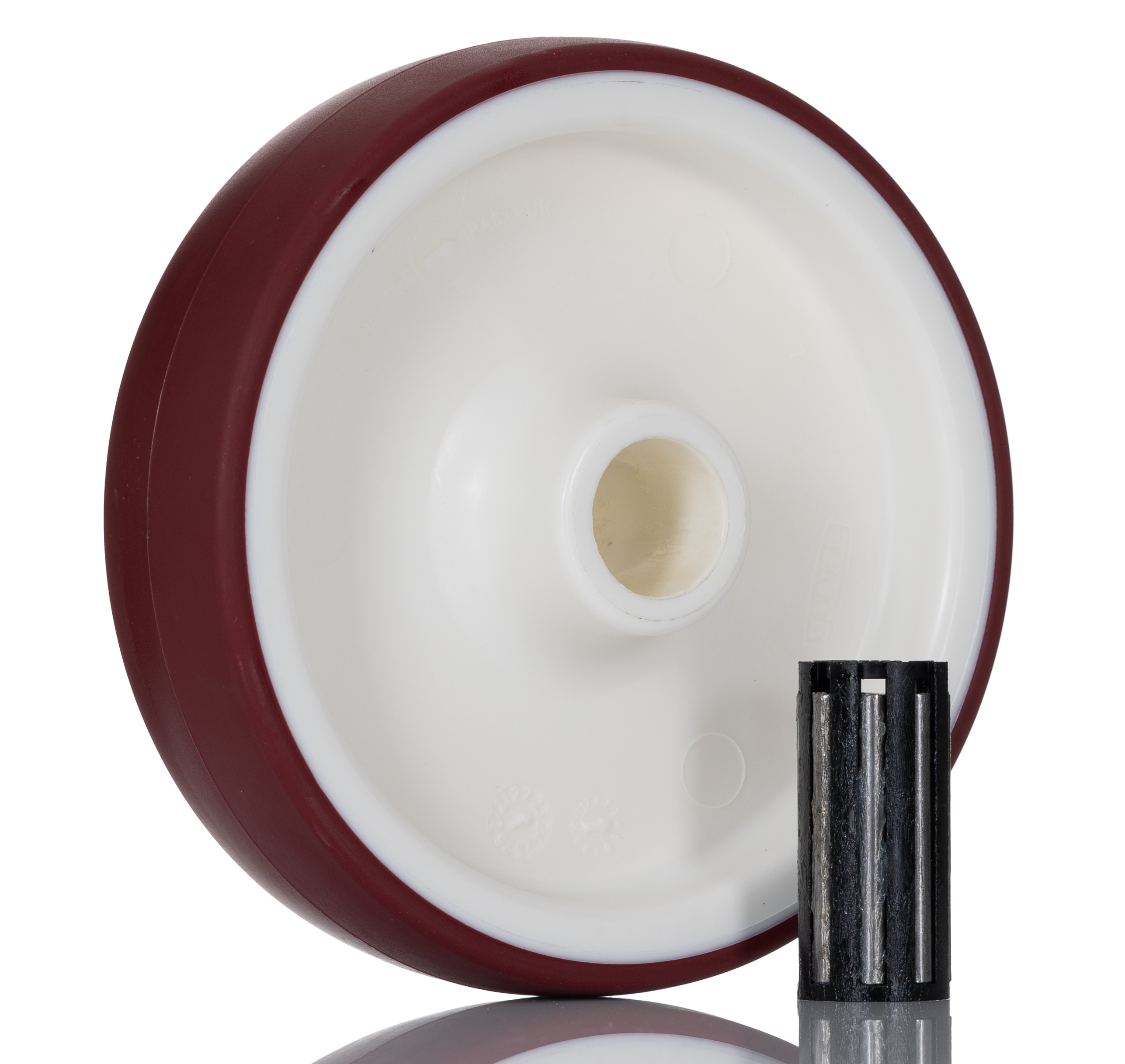 Tente Red, White Polyurethane Roller Bearing Trolley Wheel, 200kg