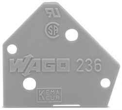 WAGO, 236 End Plate for use with PCB Terminal Blocks & Pluggable Connectors