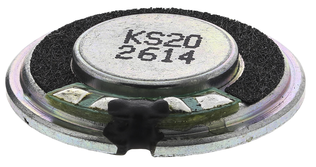RS PRO 8Ω 0.3W Miniature Speaker 20mm Dia. , 20 (Dia.) x 3.1mm