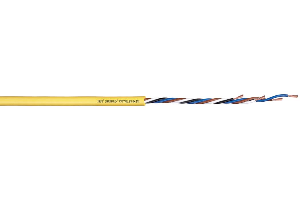 Igus Chainflex CF77.UL Control Cable, 4 Cores, 0.34 mm², Unscreened, 100 m, Black Polyvinyl Chloride Sheath