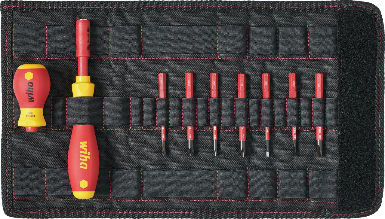 Wiha Phillips; Pozidriv; Slotted Interchangeable Insulated Screwdriver Set, 10-Piece
