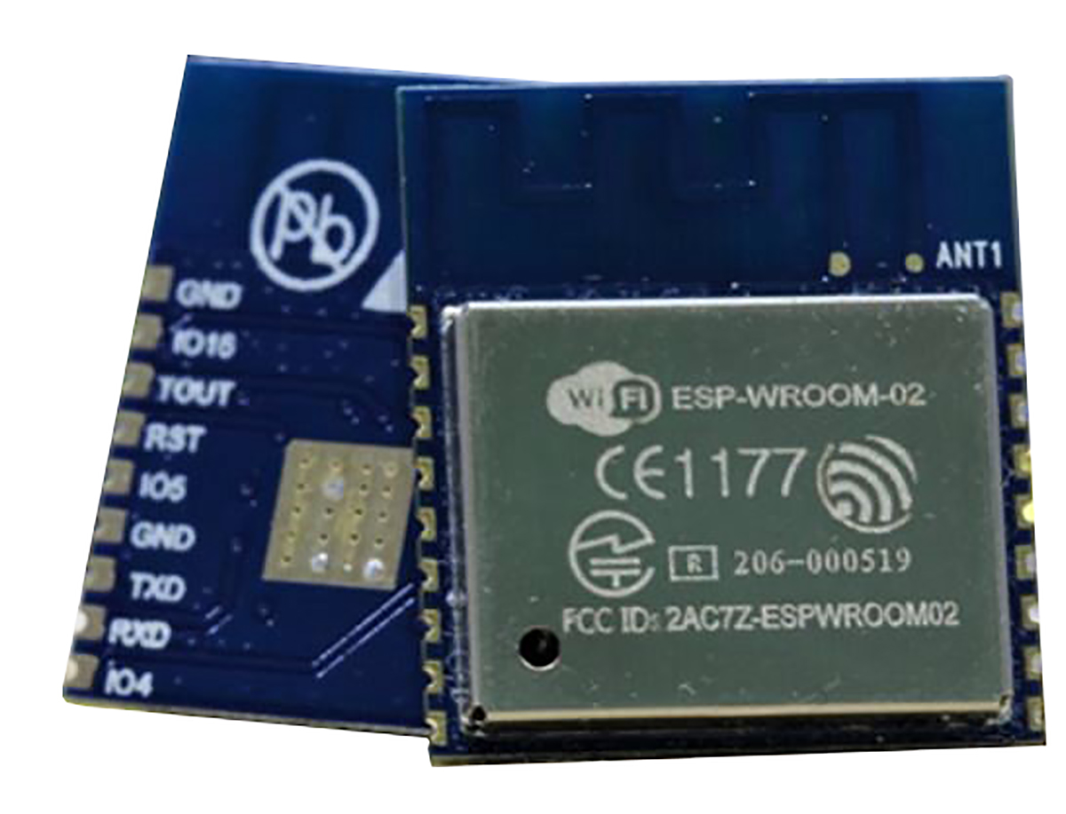 Espressif ESP-WROOM-02 2.5 to 3.6V WiFi Module, 802.11b, 802.11g, 802.11n GPIO, HSPI, I2C, I2S, IR, PWM, UART