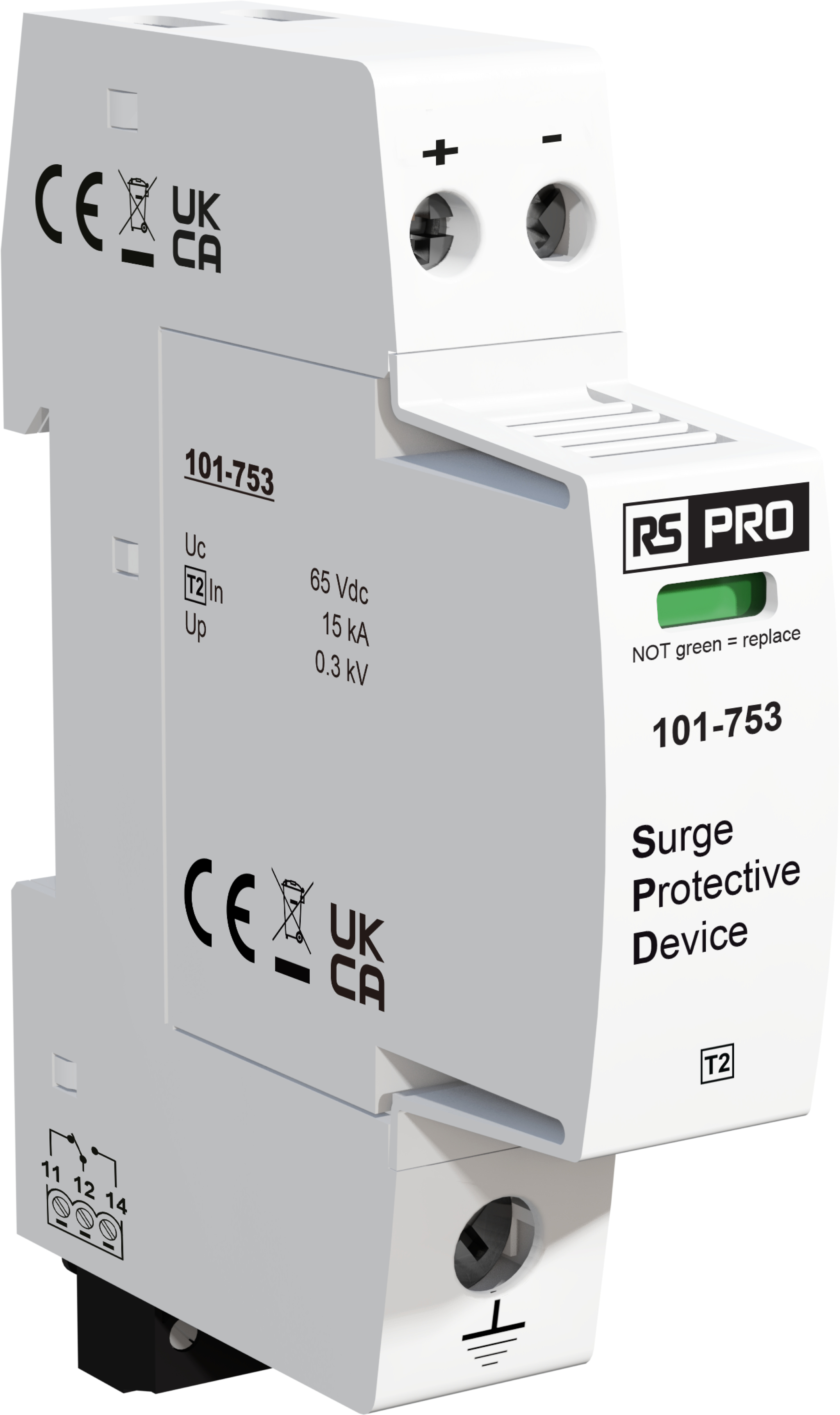 RS PRO Industrial Surge Protector, 30kA, 300 V, DIN Rail Mount