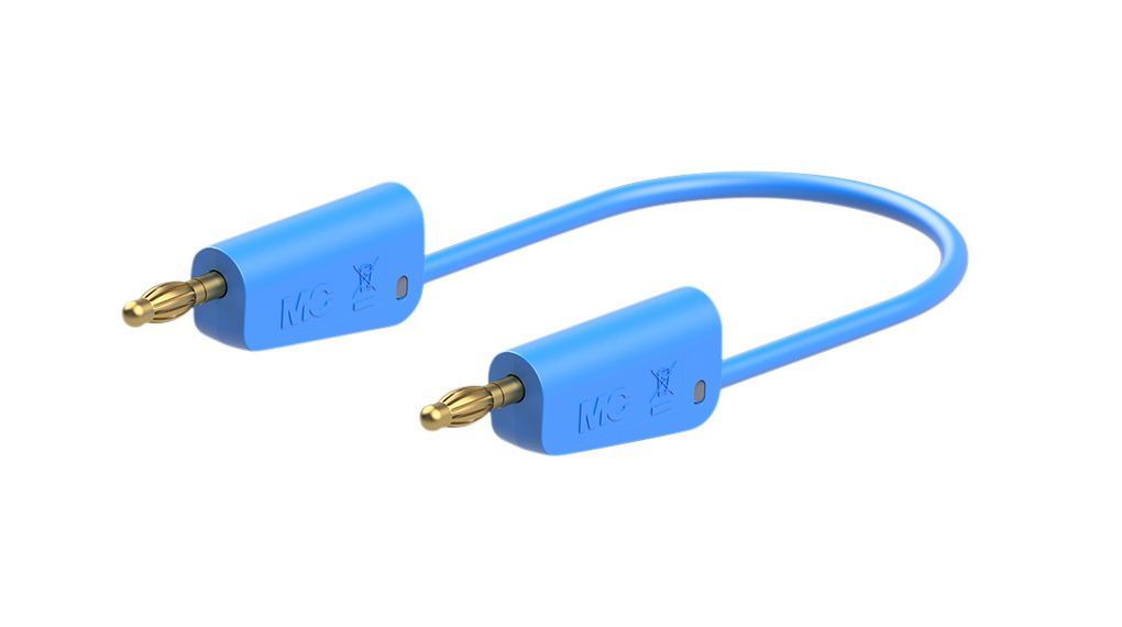 Staubli Test lead, 32A, 30 → 60V, Blue, 50cm Lead Length