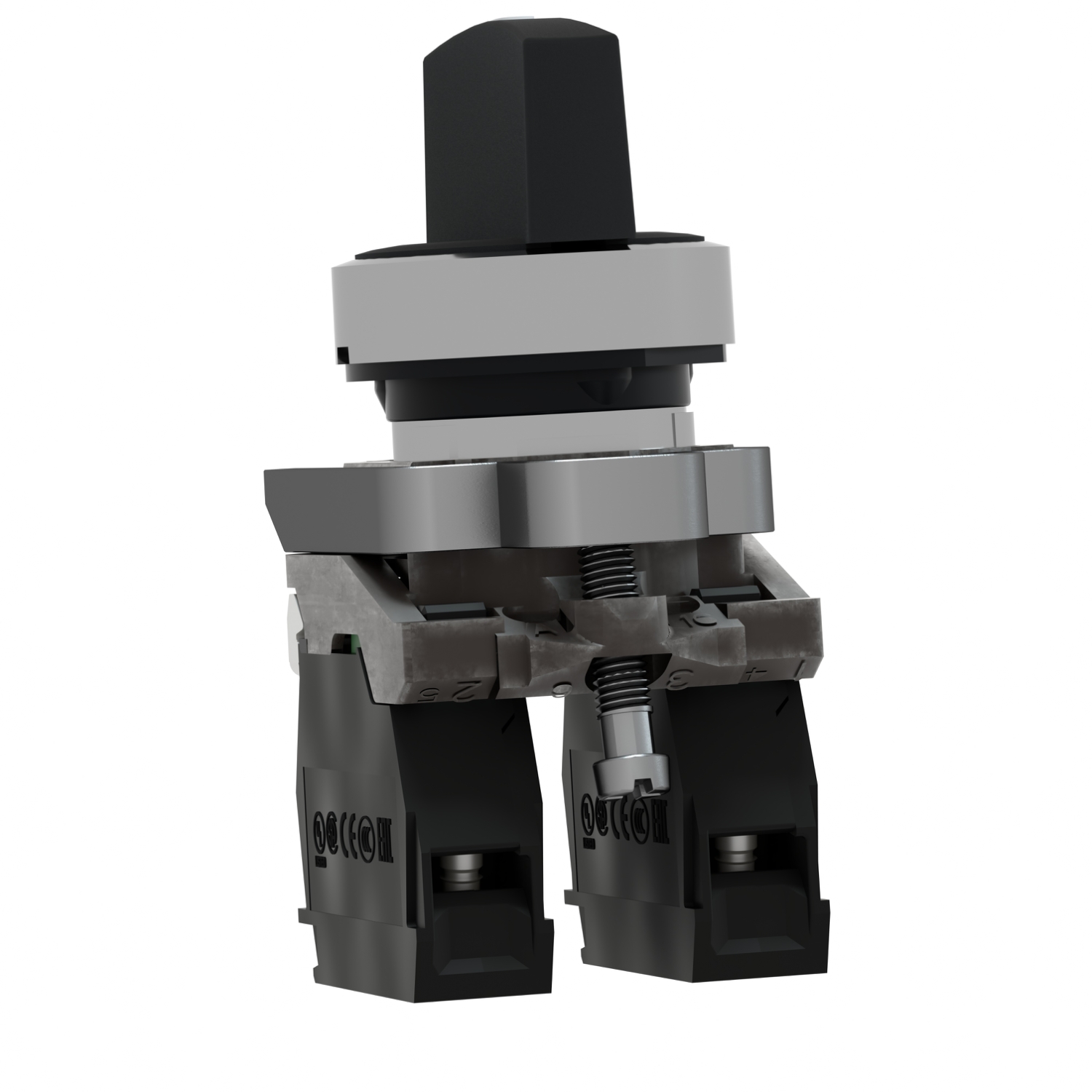 2 NO 3 spring return selector switch