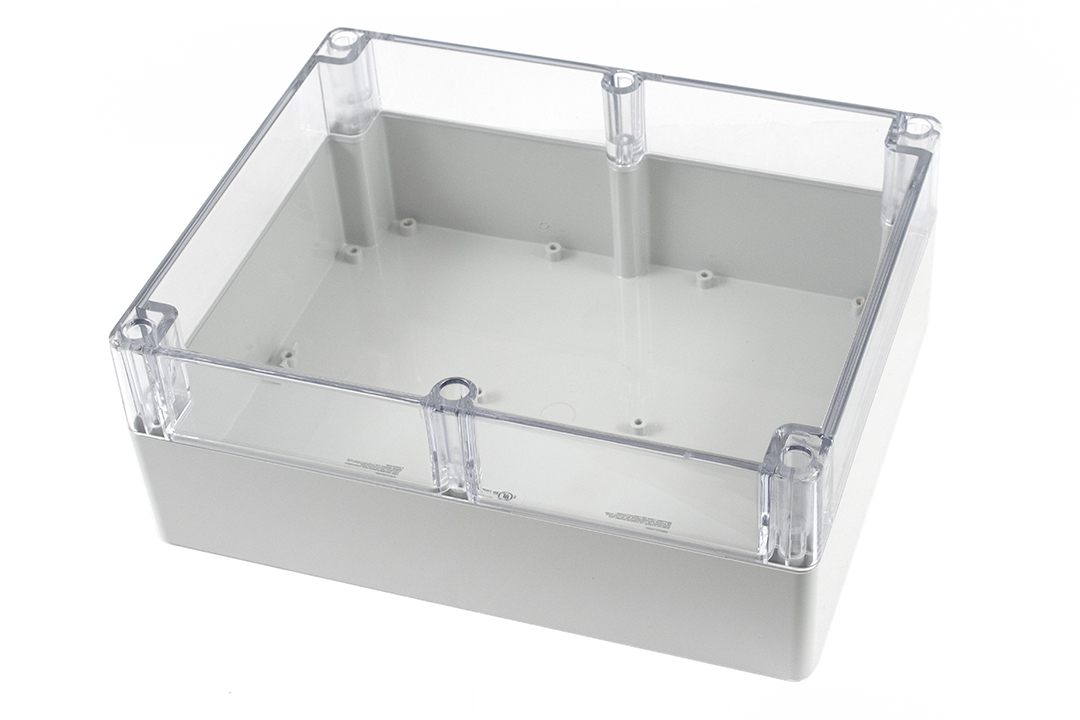 Hammond 1554 Series Light Grey Polycarbonate Enclosure, IP68, Clear Lid, 300 x 240 x 120mm