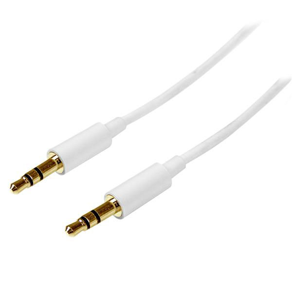 StarTech.com Male 3.5mm Stereo Jack to Male 3.5mm Stereo Jack Aux Cable, White, 3m MU3MMMSWH
