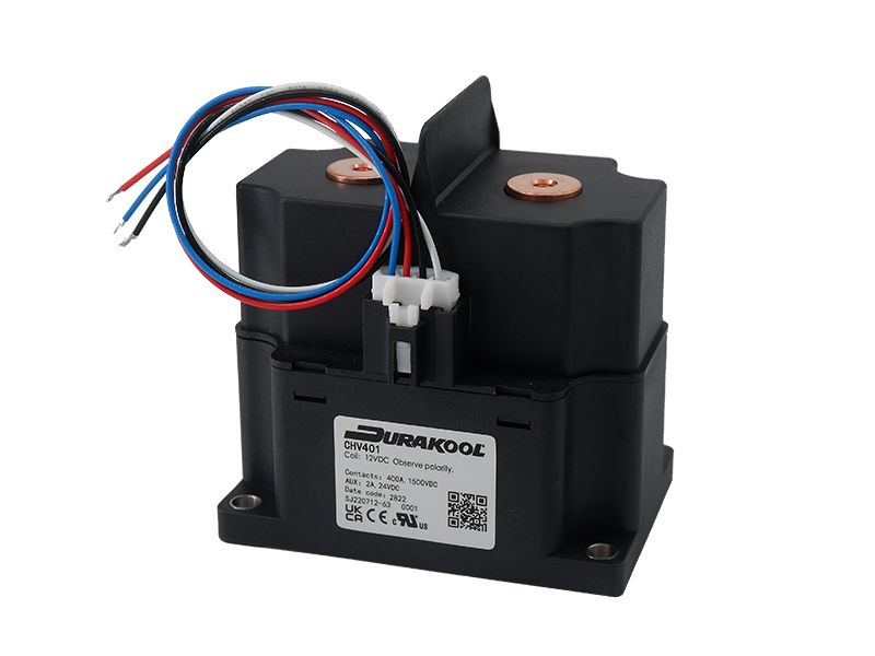 Durakool CHV CHV400 Contactor, 12 V dc Coil, 1-Pole, 400 A, NO, 1.5 kV dc