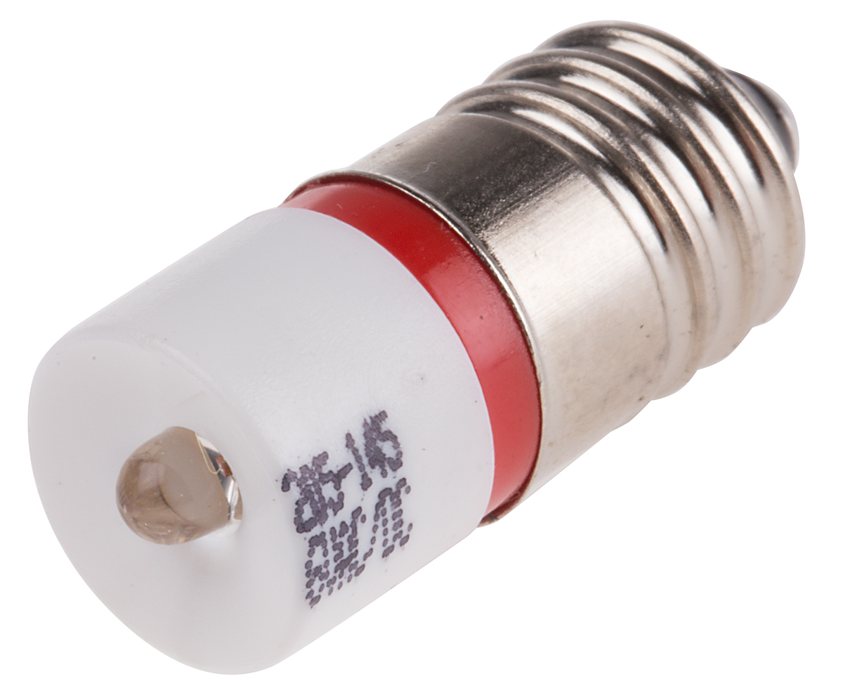 RS PRO Red LED Indicator Lamp, 6V ac/dc, E10 Base, 10mm Diameter, 1750mcd
