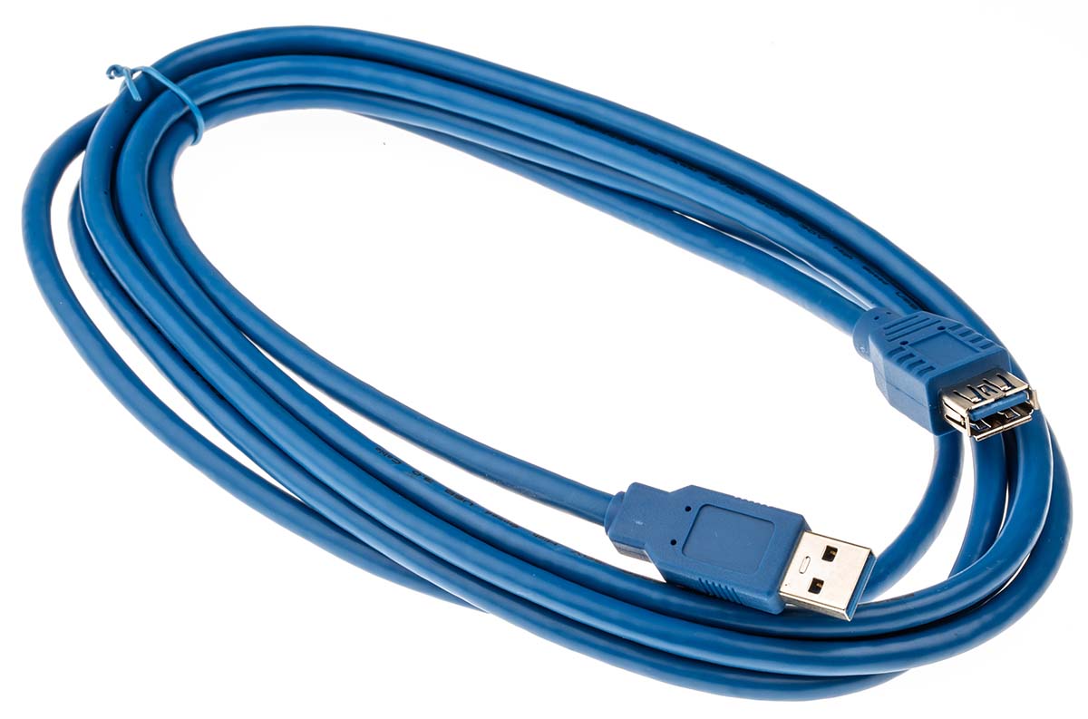 RS PRO USB 3.0, Male USB A to Female USB A, 3m