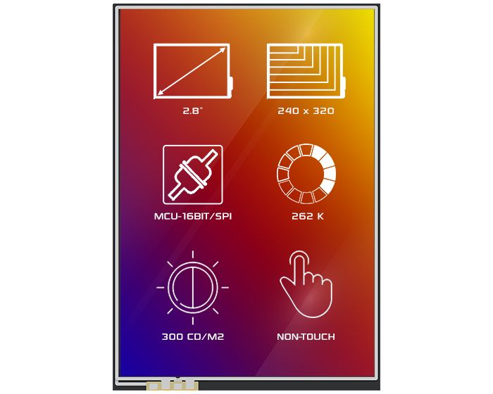 4D Systems 4DLCD-28320240-IPS TFT TFT LCD Display, 2.8in, 240 x 320pixels