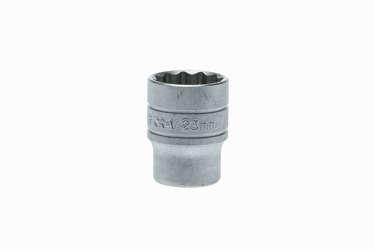 Teng Tools 1/2 in Drive 23mm Standard Socket, 12 point, 38 mm Overall Length