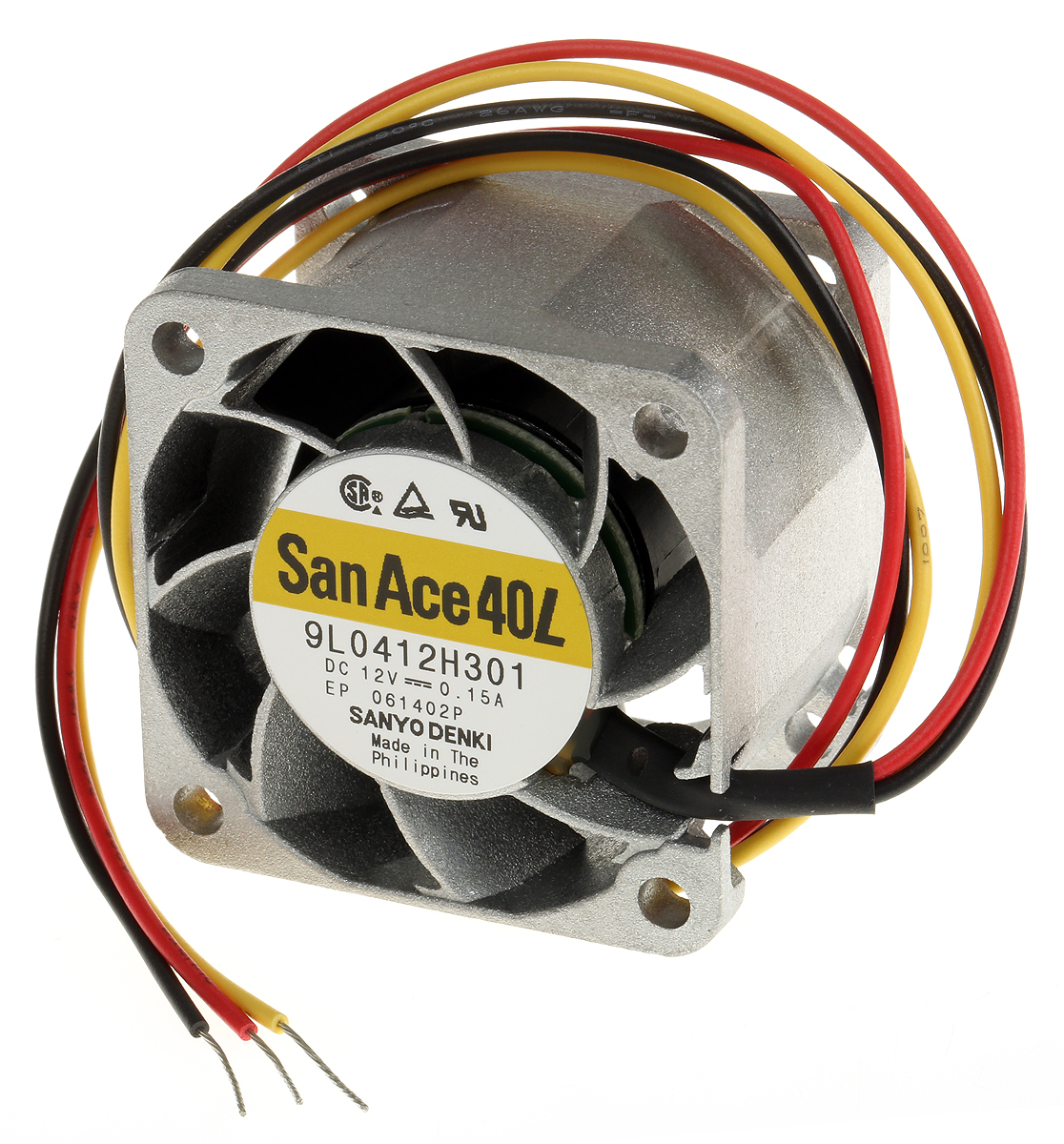 Sanyo Denki San Ace 9L Series Axial Fan, 12 V dc, DC Operation, 22m³/h, 1.8W, 150mA Max, 40 x 40 x 28mm