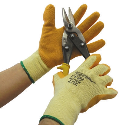 Polyco Healthline Matrix Yellow Cotton, Polyester Latex Work Gloves, Size 10, Latex Coating