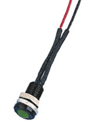 Oxley Green Panel Mount Indicator, 12V ac, 6.4mm Mounting Hole Size, Lead Wires Termination, IP66
