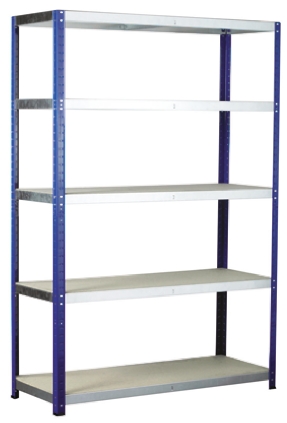 RS PRO 5 Shelf Chipboard, Galvanised Steel Shelving System, 1800mm x 1200mm, 450mm, 265kg Load