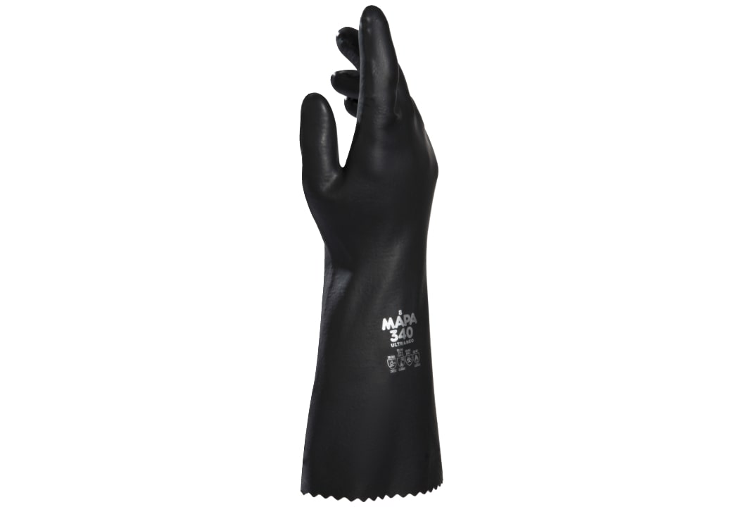 Mapa ULTRANEO 340 Black Latex Work Gloves, Size 10