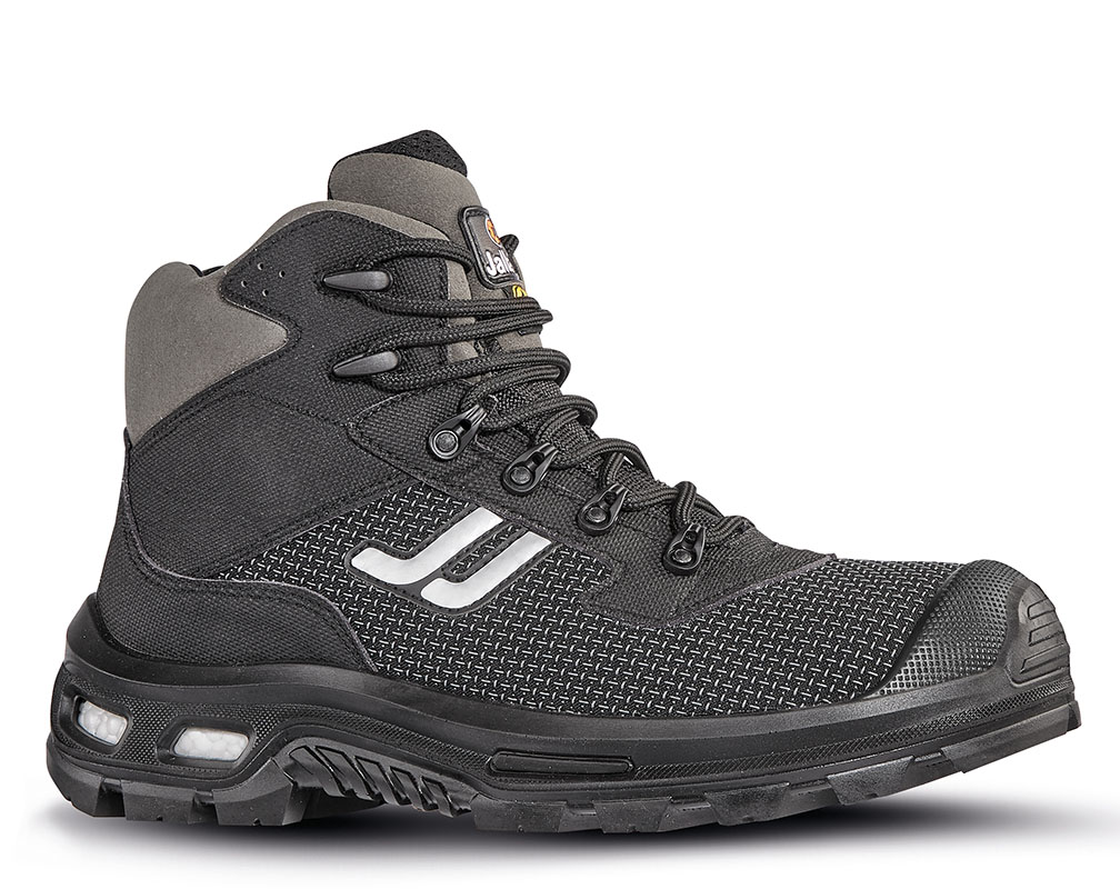 Jallatte JALNORA JY252 Black, Grey ESD Safe Aluminium Toe CappedMen's Safety Boots, UK 9, EU 43