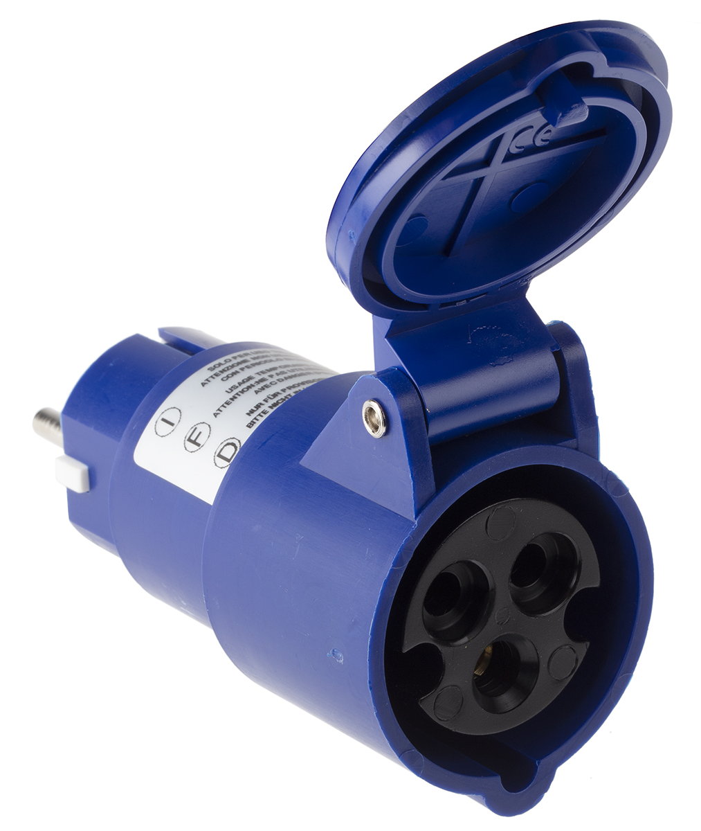 Scame IP54 Blue Industrial Power Connector Adapter Socket, Rated At 16A, 250 V