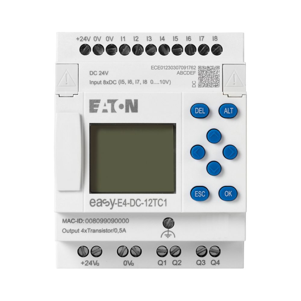 Eaton EasyE4 Series Logic Module, 24 V dc Supply, Transistor Output, 4 (Analogue), 8 (Digital)-Input, Analogue, Digital