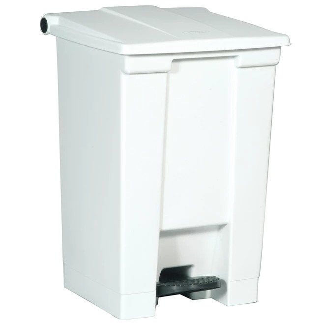 Rubbermaid Commercial Products Legacy 12gal White Pedal Plastic Waste Bin