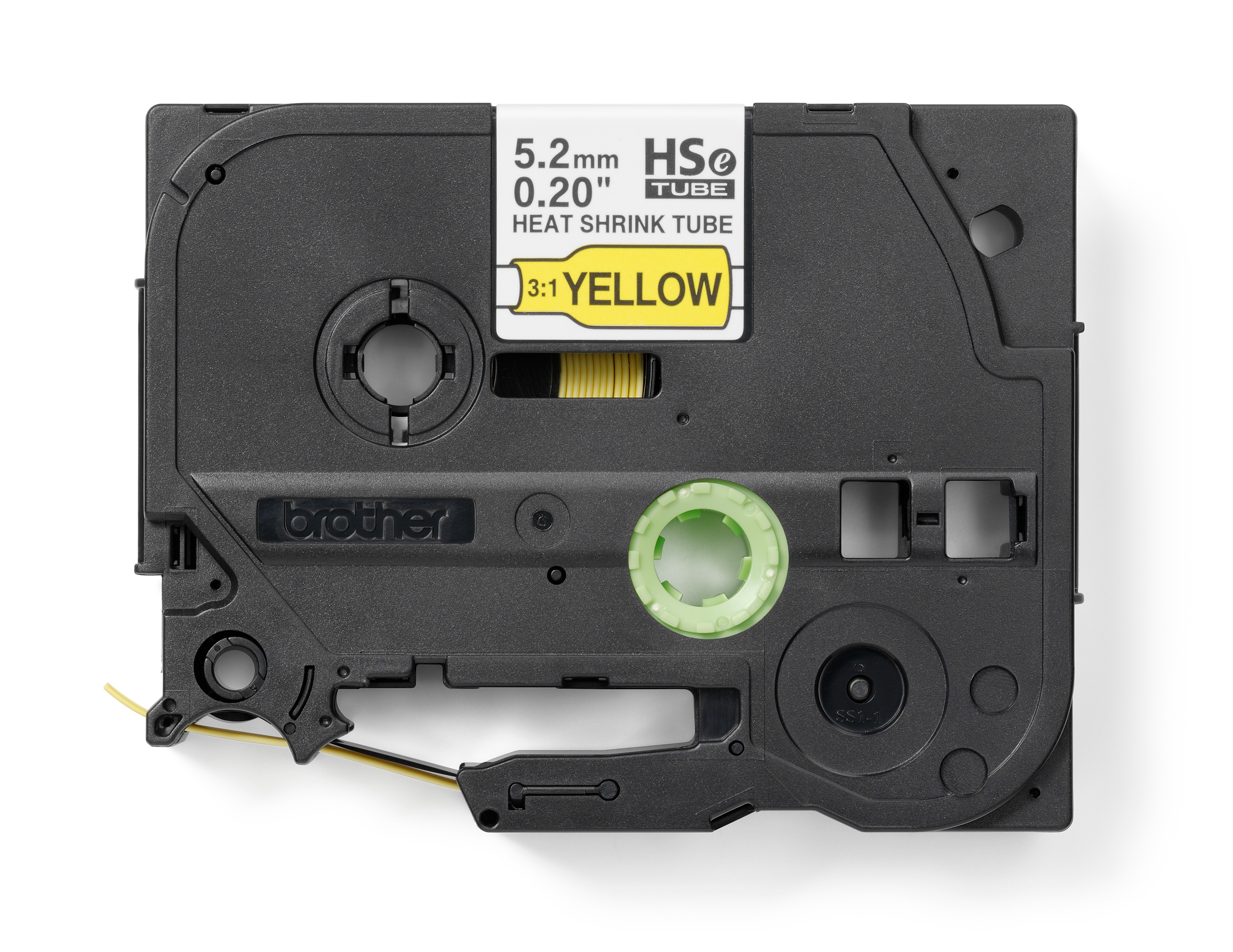 Brother Heat Shrink Tubing, Black on Yellow 0.8 → 3.1mm Sleeve Dia. x 1.5m Length 3:1 Ratio, HSE Series