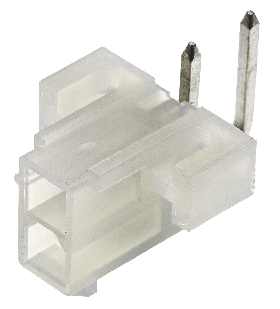 Molex Mini-Fit Jr Series Right Angle Through Hole PCB Header, 2 Contact(s), 4.2 mm Pitch, 2 Row, Shrouded