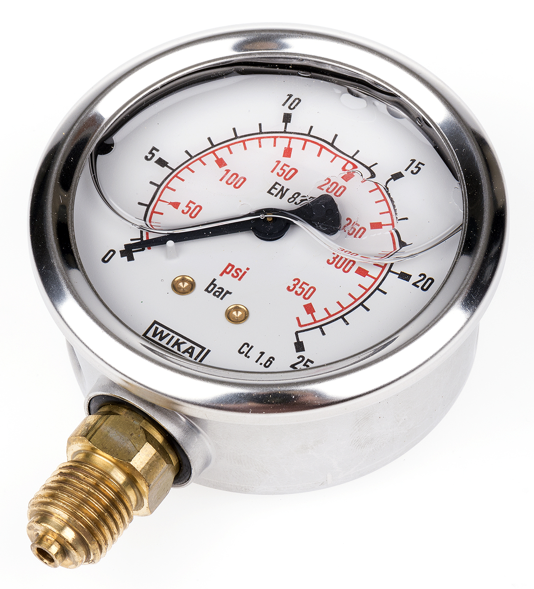 WIKA G 1/4 Pressure Gauge 25bar Bottom Entry 63mm Outside Diameter