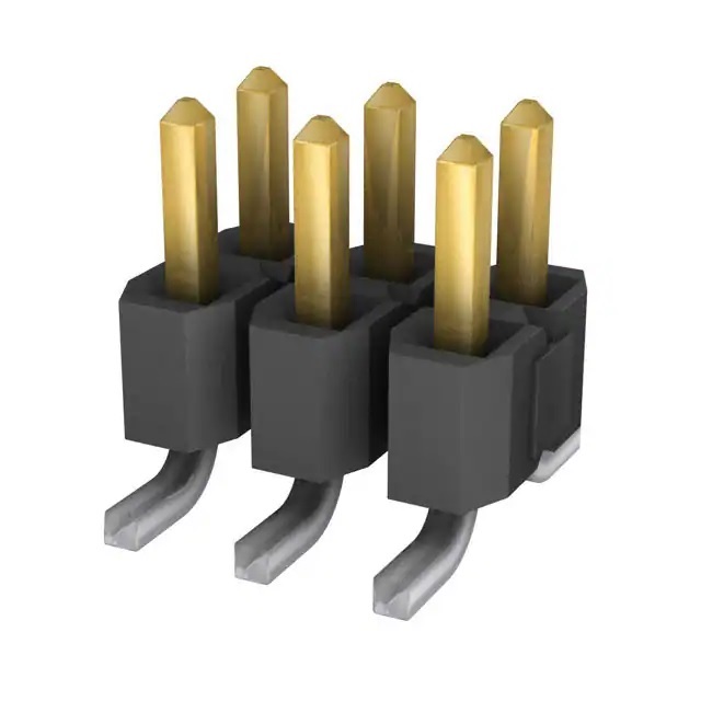 Samtec TSM Series Vertical Surface Pin Header, 6 Contact(s), 2.54 mm Pitch, 2 Row, Unshrouded