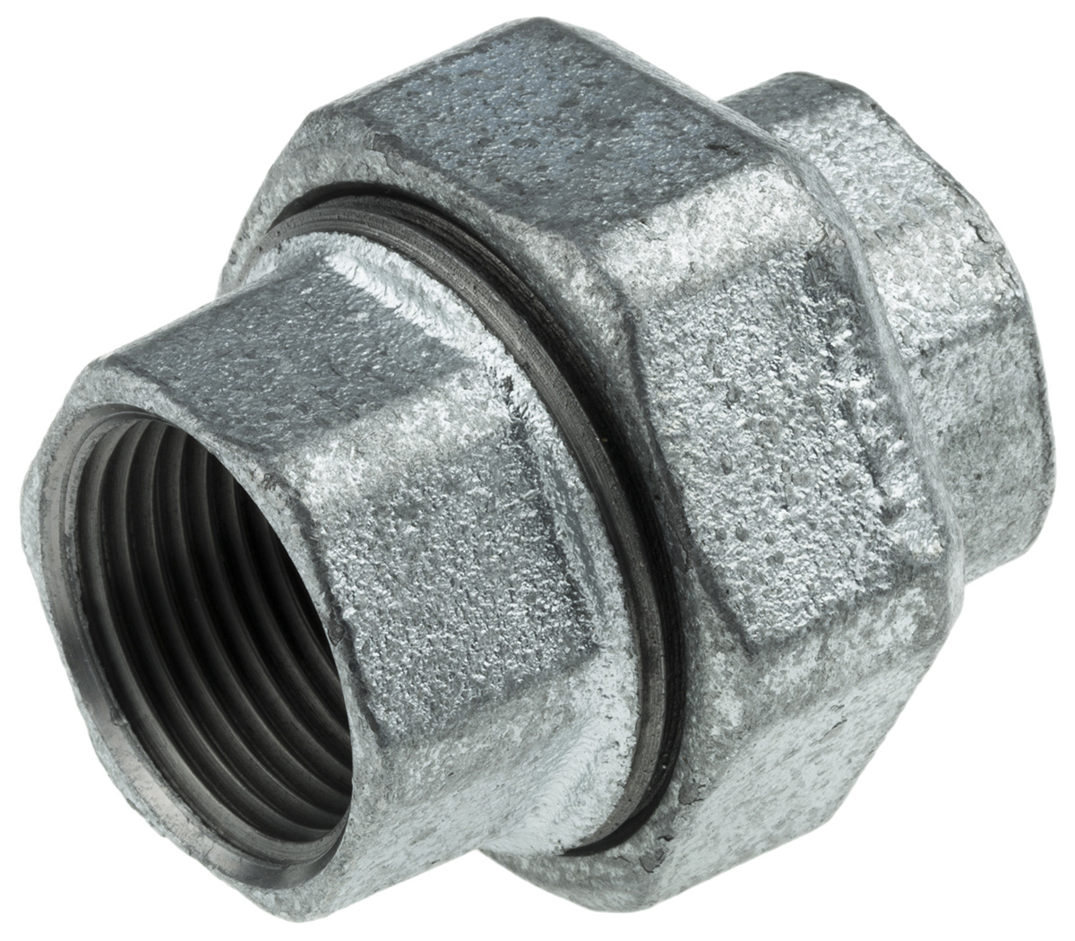 Georg Fischer Black Malleable Iron Fitting Taper Seat Union, Female BSPP 2in to Female BSPP 2in